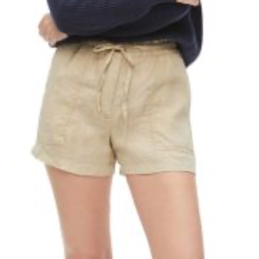 Michael Stars Paulette Tan Linen Shorts size XS